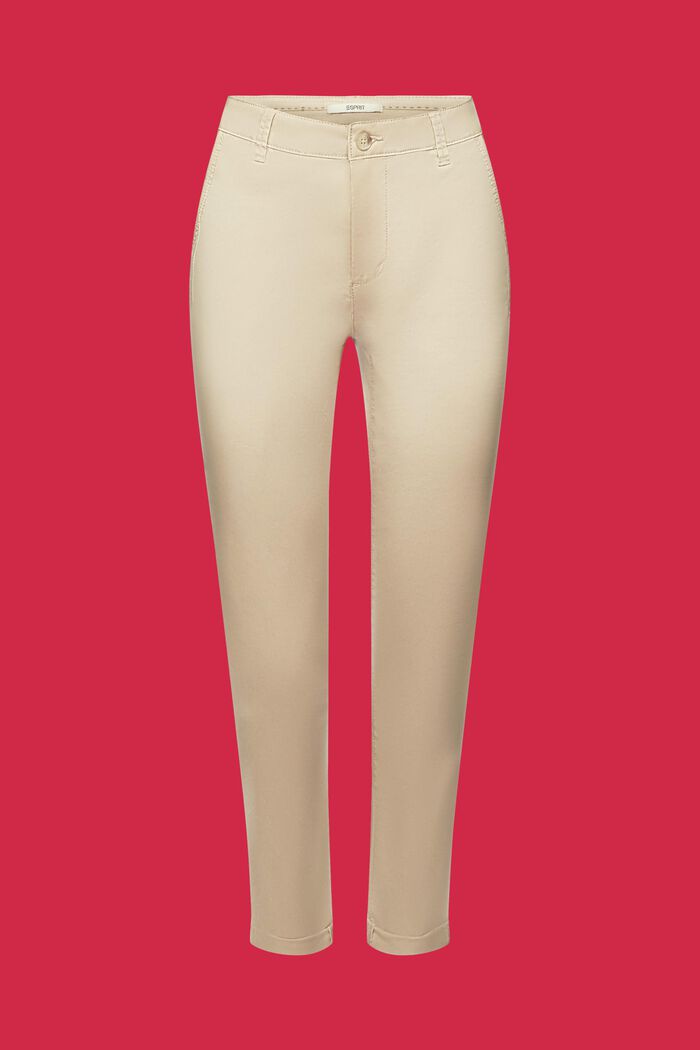 Chino kalhoty z bavlněného streče, SAND, detail image number 7