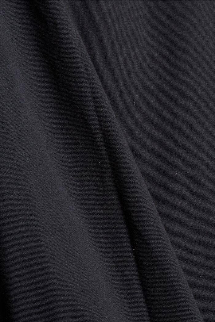 CURVY: tričko s dlouhým rukávem a rolákovým límcem, bio bavlna, BLACK, detail image number 4