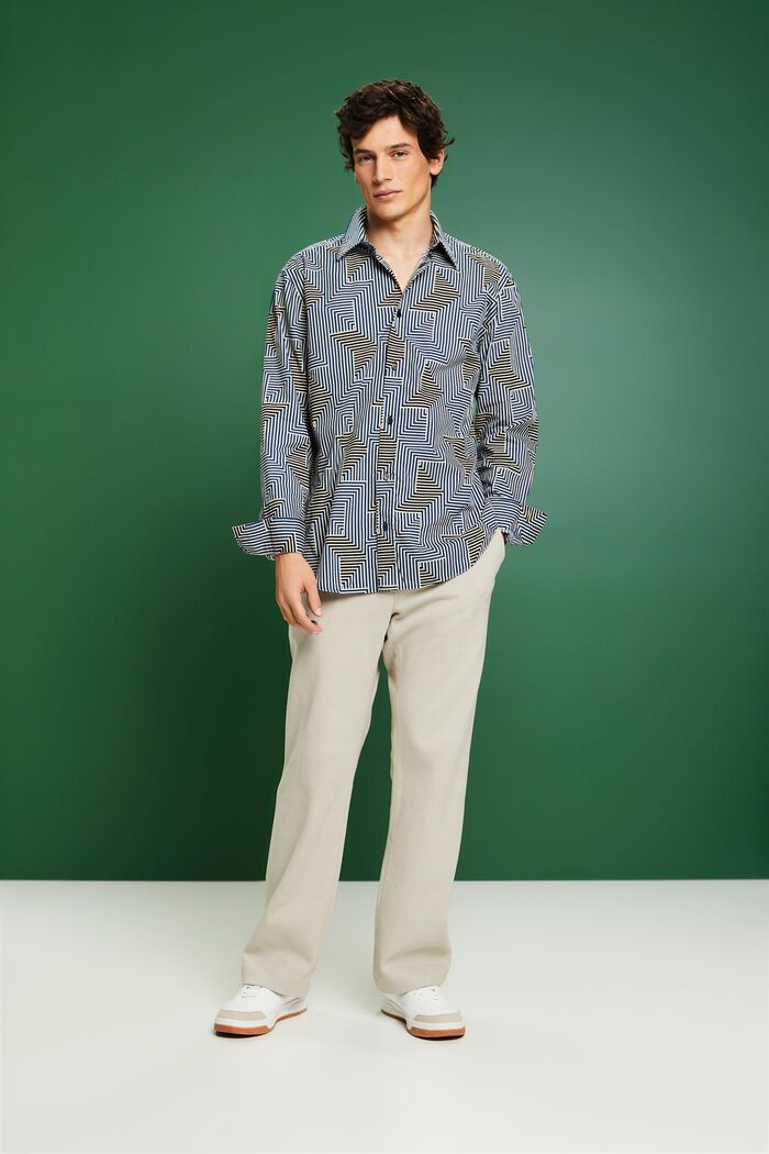 Košile s geometrickým potiskem, střih Regular Fit, BRIGHT BLUE, detail image number 1
