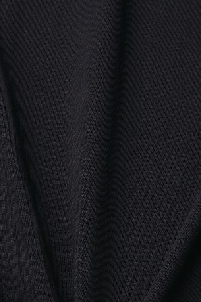 Tričko z bio bavlny, s ohrnutými manžetami, BLACK, detail image number 5
