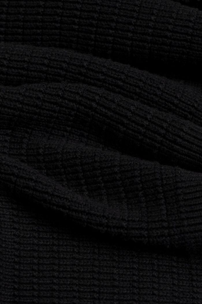 Pulovr s límcem na zip, z texturované bavlněné pleteniny, ANTHRACITE, detail image number 5