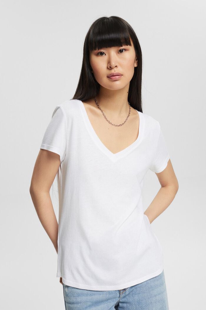 2 ks v balení: trička ze směsi s bavlnou, WHITE, detail image number 0