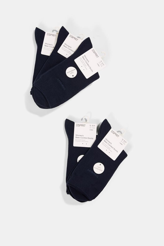 Jednobarevné ponožky z bio bavlny, 10 párů v balení, MARINE, overview