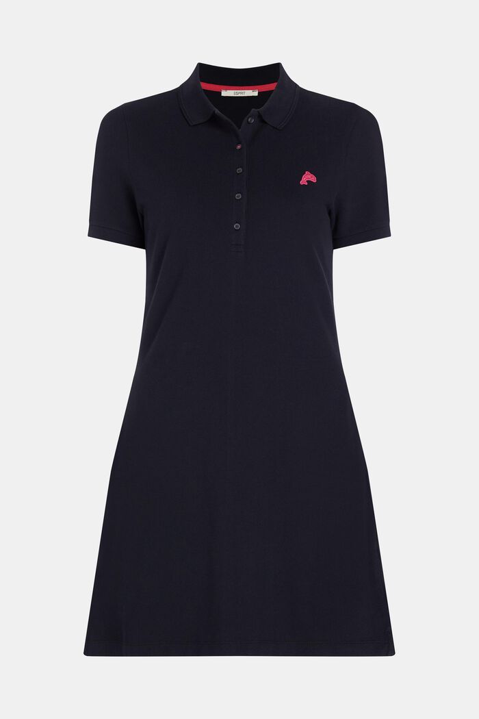 Klasické tenisové polokošilové šaty s delfínem, BLACK, detail image number 4