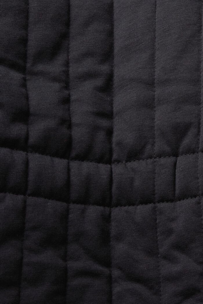 Prošívaný kardigan ve stylu mikiny s páskem, BLACK, detail image number 4