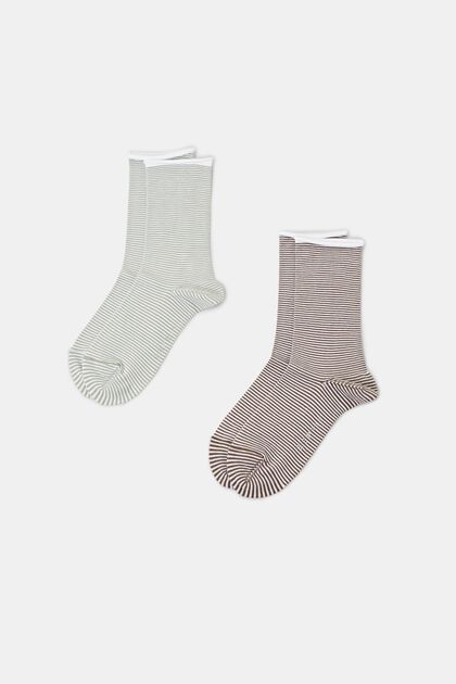2 páry pruhovaných ponožek, bio bavlna