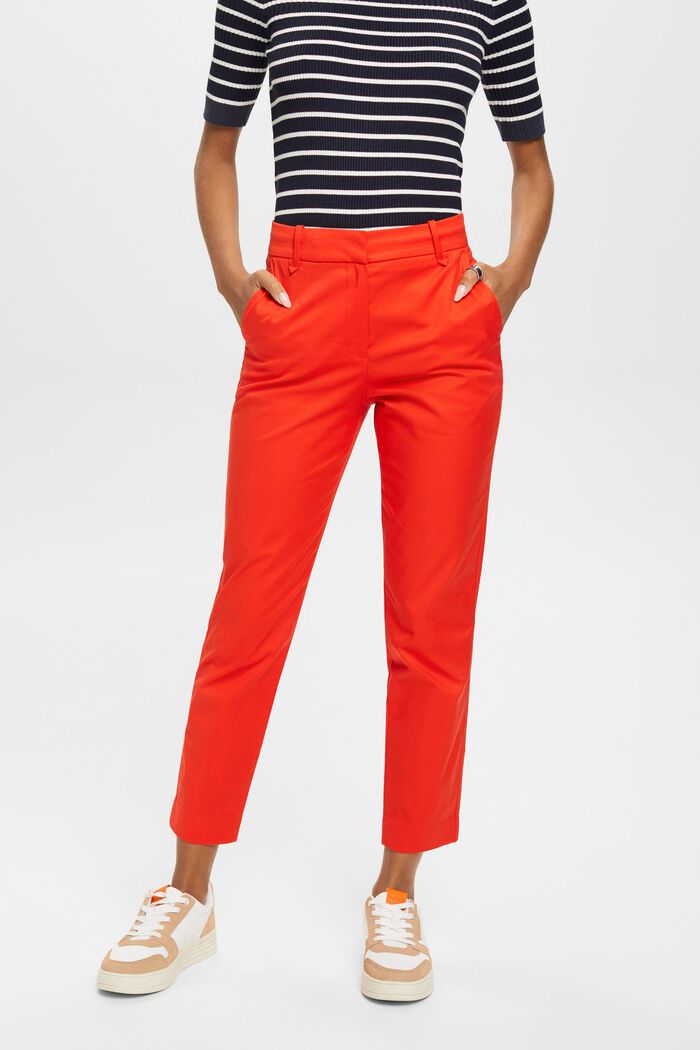 Kalhoty Slim Fit s vysokým pasem, ORANGE RED, detail image number 0