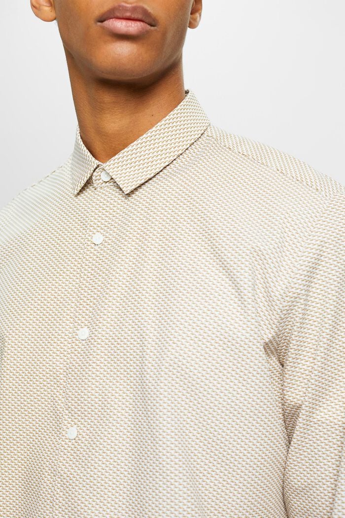 Vzorovaná košile z udržitelné bavlny, KHAKI BEIGE, detail image number 2