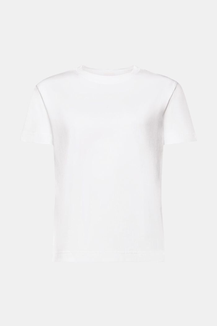 Tričko s kulatým výstřihem, z bavlny pima, WHITE, detail image number 6