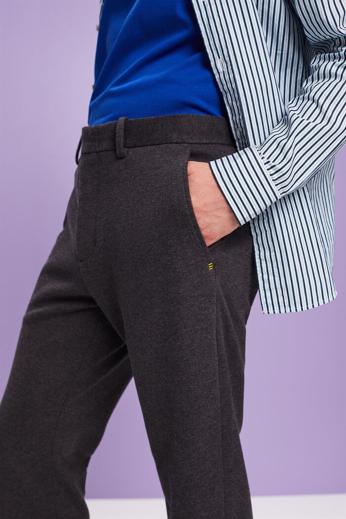 Slim kalhoty z pleteniny, DARK GREY, detail image number 2