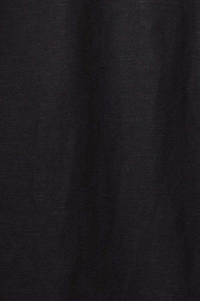 Mini košilové šaty ze směsi lnu, BLACK, detail image number 5