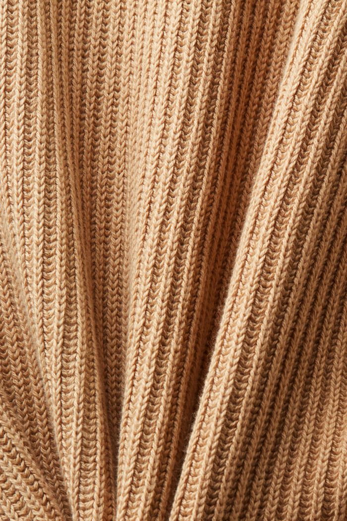 Žebrový kardigan z pleteniny, se zipem, BEIGE, detail image number 5