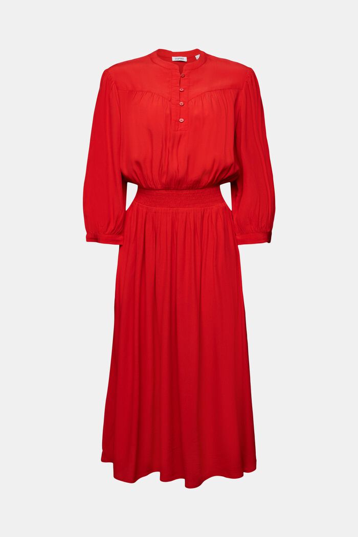Krepové midi šaty s 3/4 rukávy, DARK RED, detail image number 6