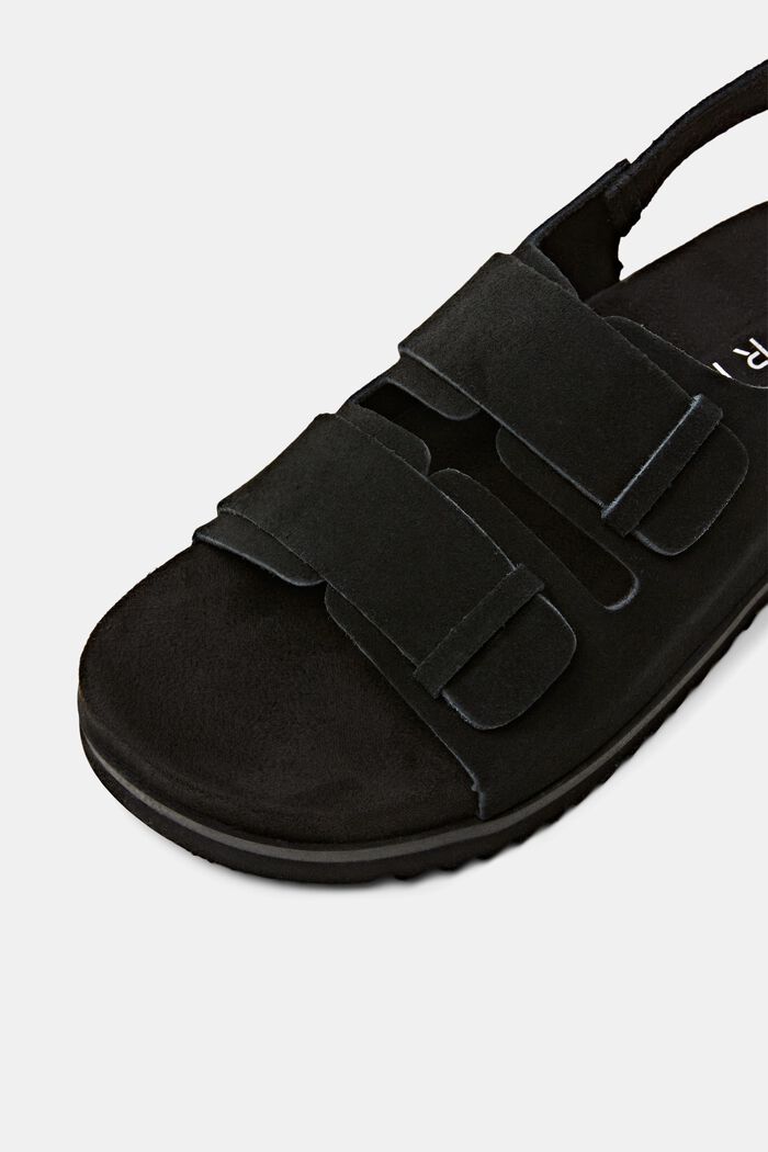 Semišové kožené sandály, BLACK, detail image number 3