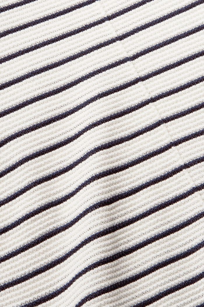 Texturovaný pulovr s kulatým výstřihem, bio bavlna, NEW OFF WHITE, detail image number 4