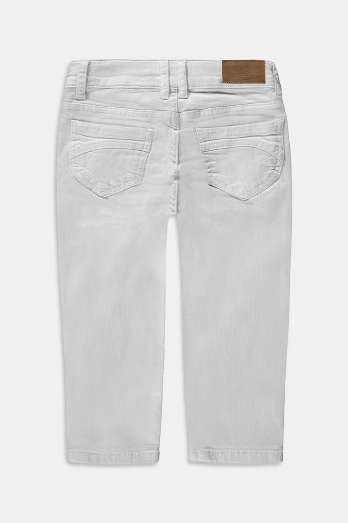 Z recyklovaného materiálu: capri džíny s nastavitelným pasem, WHITE, detail image number 1