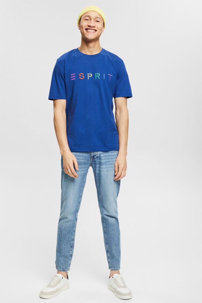 Žerzejové tričko s vyšitým logem, BRIGHT BLUE, detail image number 2