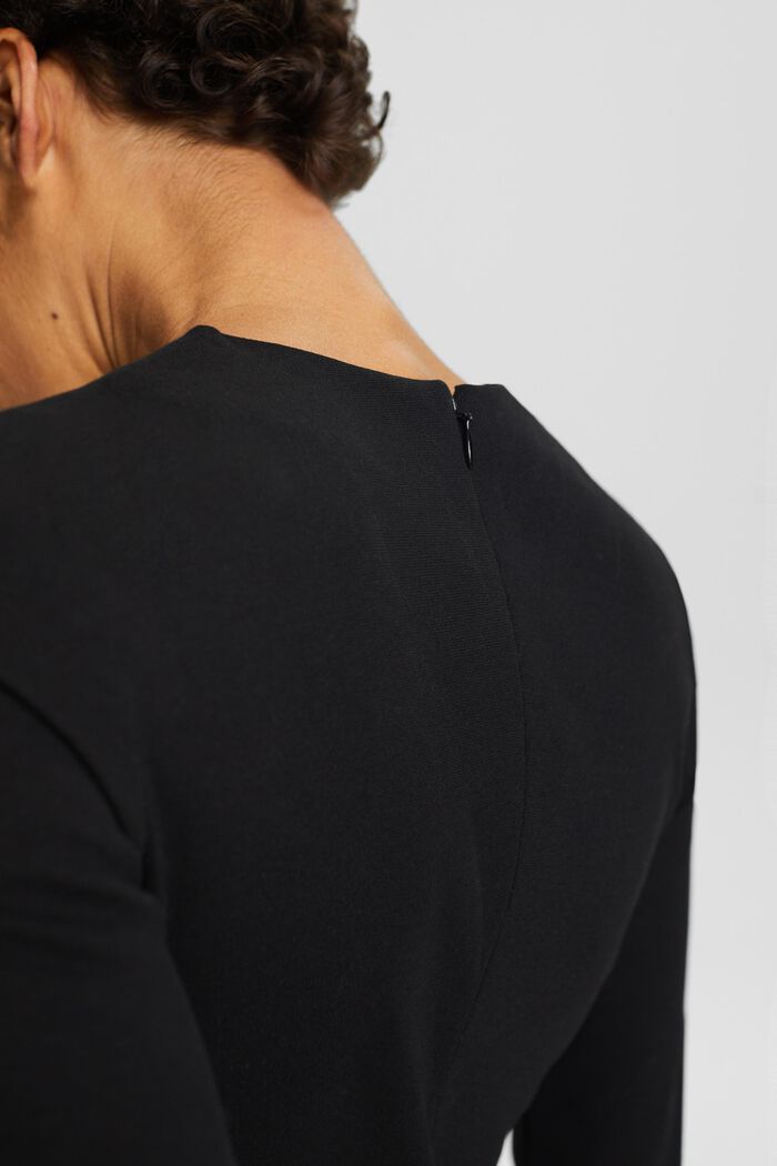 Tričko s dlouhým rukávem, z materiálu punto, BLACK, detail image number 2