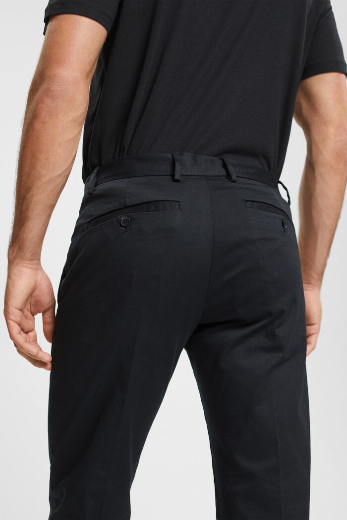 Strečové kalhoty chino z bavlny, BLACK, detail image number 4