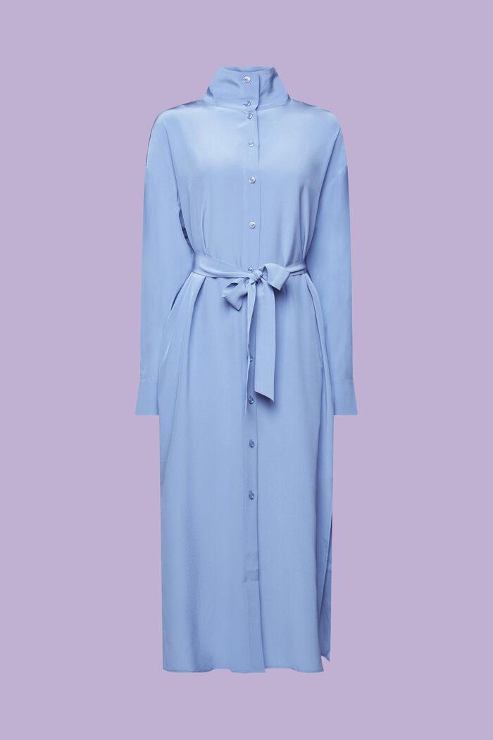 Hedvábné midi košilové šaty, BLUE LAVENDER, detail image number 7