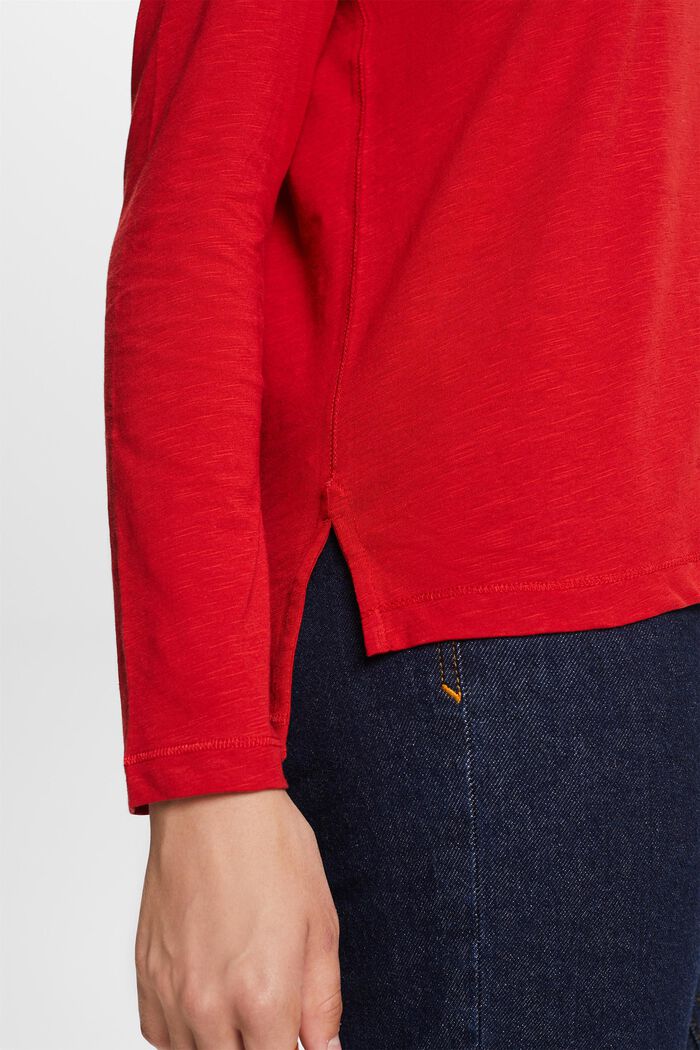 Žerzejové tričko s dlouhým rukávem, 100% bavlna, DARK RED, detail image number 2