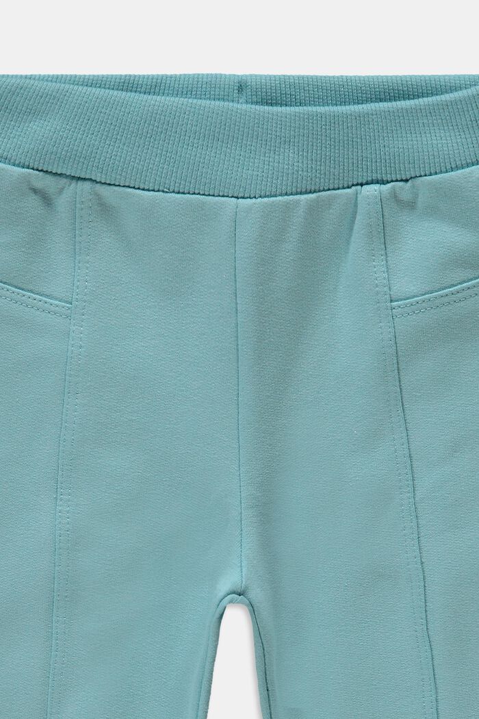 Joggingové kalhoty s ozdobnými švy, bio bavlna, TEAL BLUE, detail image number 2