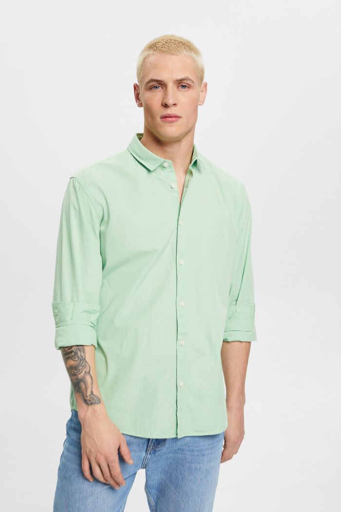 Košile Slim Fit z udržitelné bavlny, PASTEL GREEN, detail image number 0