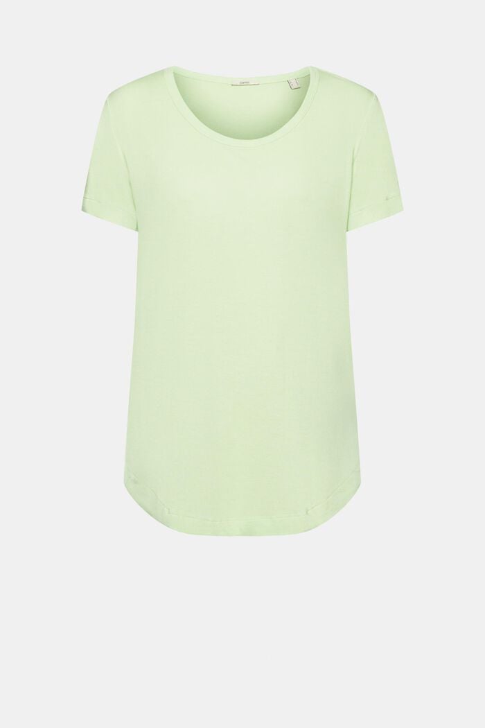 Viskózové tričko s širokým kulatým výstřihem, CITRUS GREEN, detail image number 6