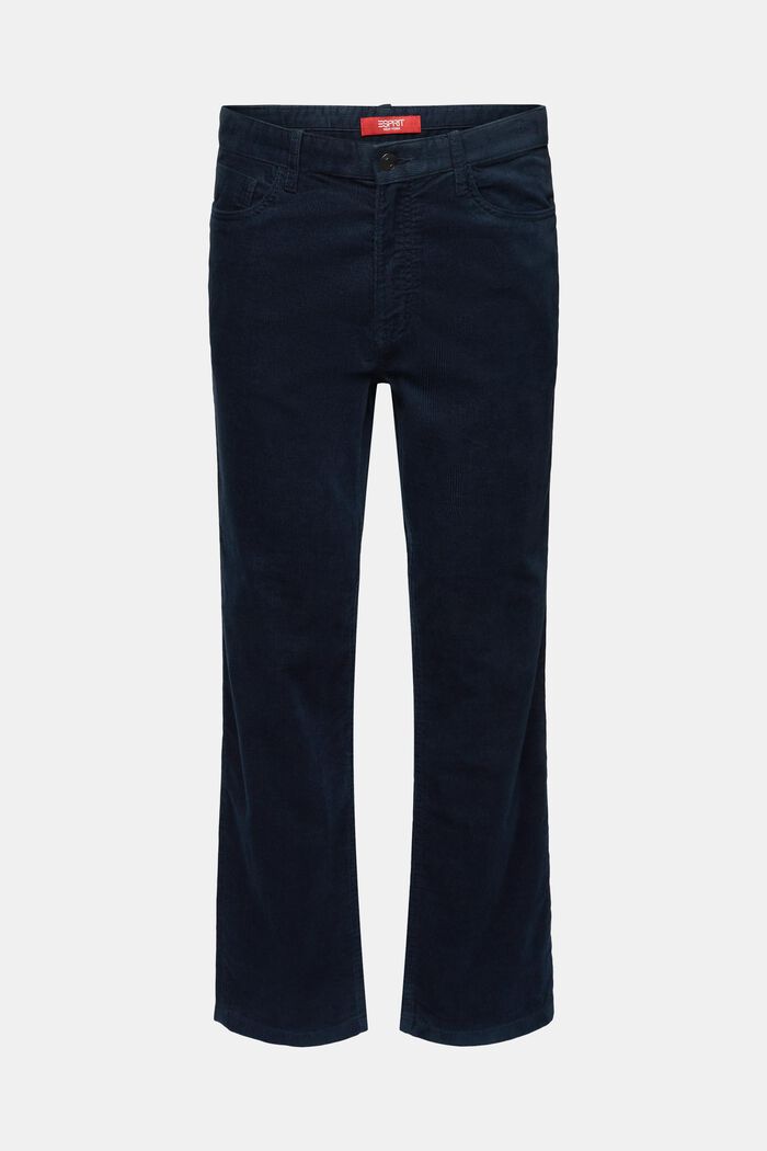 Manšestrové kalhoty s rovným straight střihem, PETROL BLUE, detail image number 7