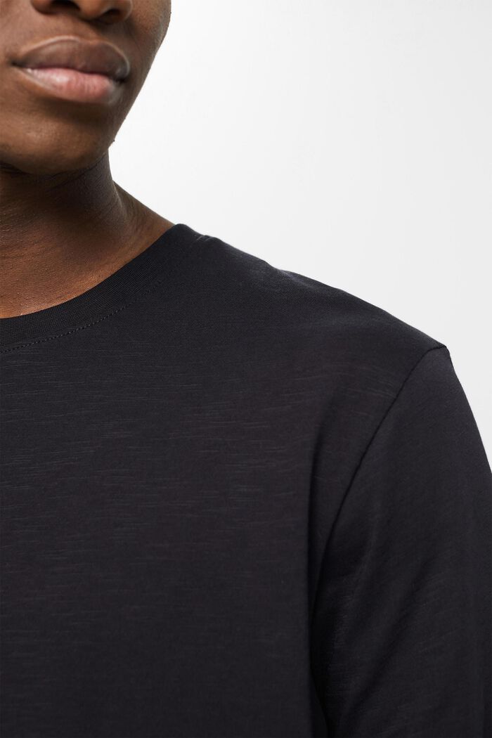 Žerzejové tričko, 100 % bavlna, BLACK, detail image number 0