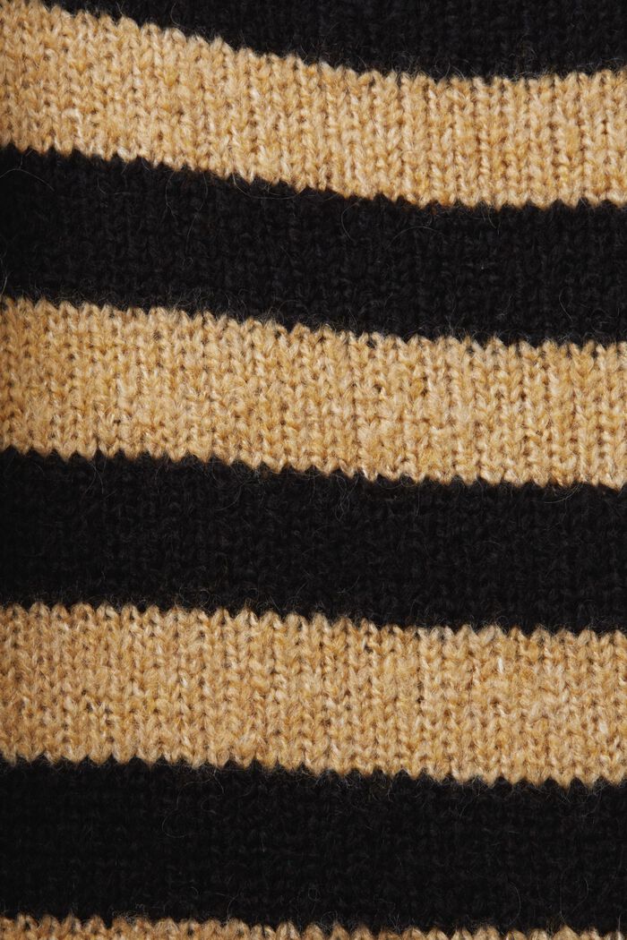 Proužkovaný svetr ze směsi vlny a mohéru, BLACK, detail image number 4