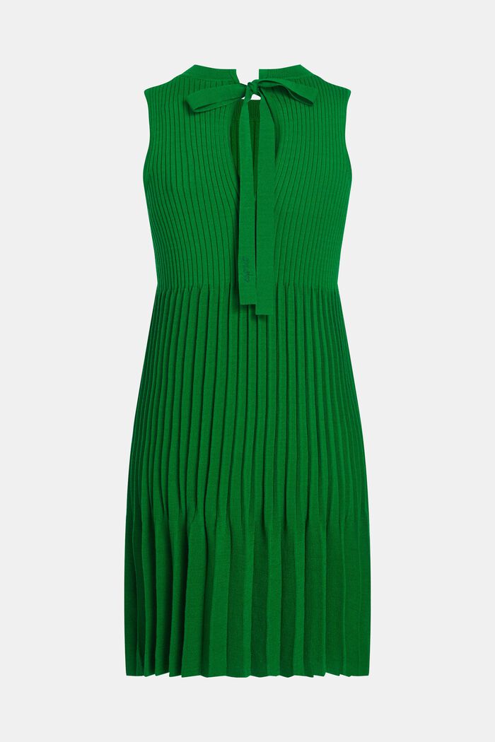 Z recyklovaného materiálu: šaty z pleteniny, s plisovanými sklady, GREEN, detail image number 5