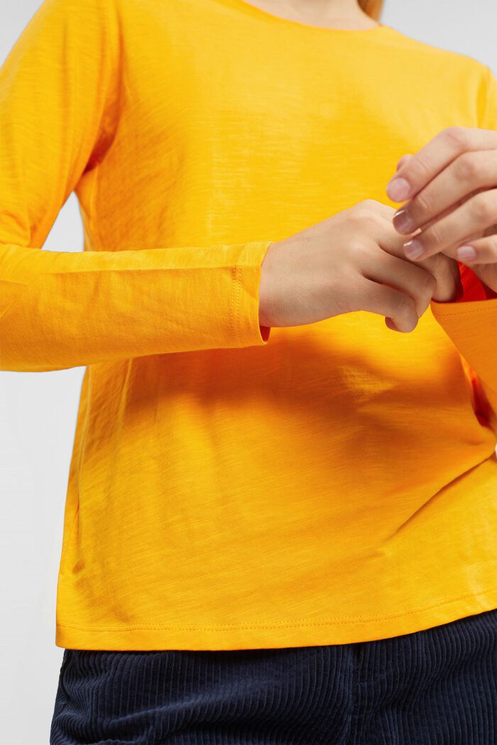 Bavlněné tričko s dlouhým rukávem, ORANGE, detail image number 0