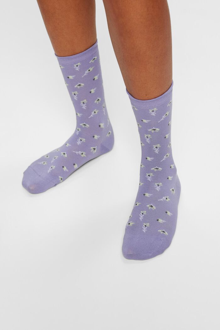 Květované ponožky z pleteniny, 2 páry v balení, THIMBLE, detail image number 1