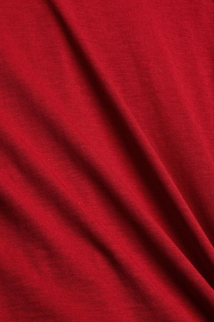 Tričko s dlouhým rukávem z bio bavlny s krajkou, DARK RED, detail image number 4