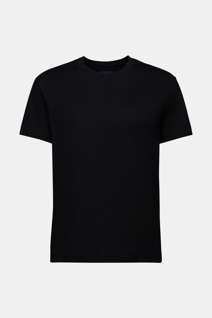 Tričko s kulatým výstřihem, z bavlny pima, BLACK, detail image number 6