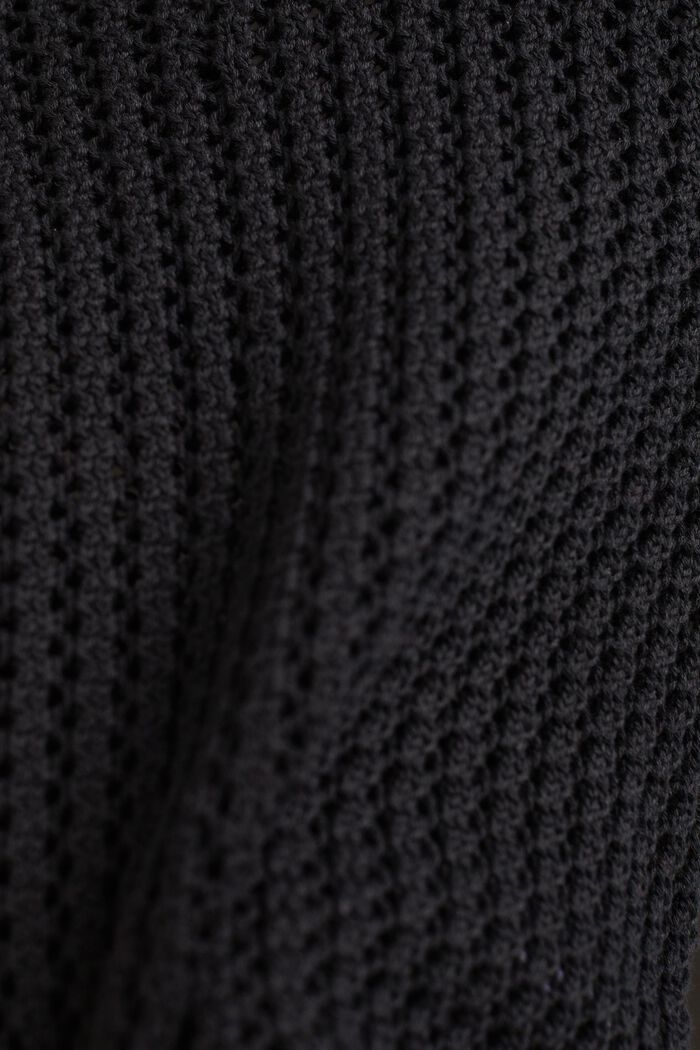 Strukturovaný pulovr z bio bavlny, BLACK, detail image number 7