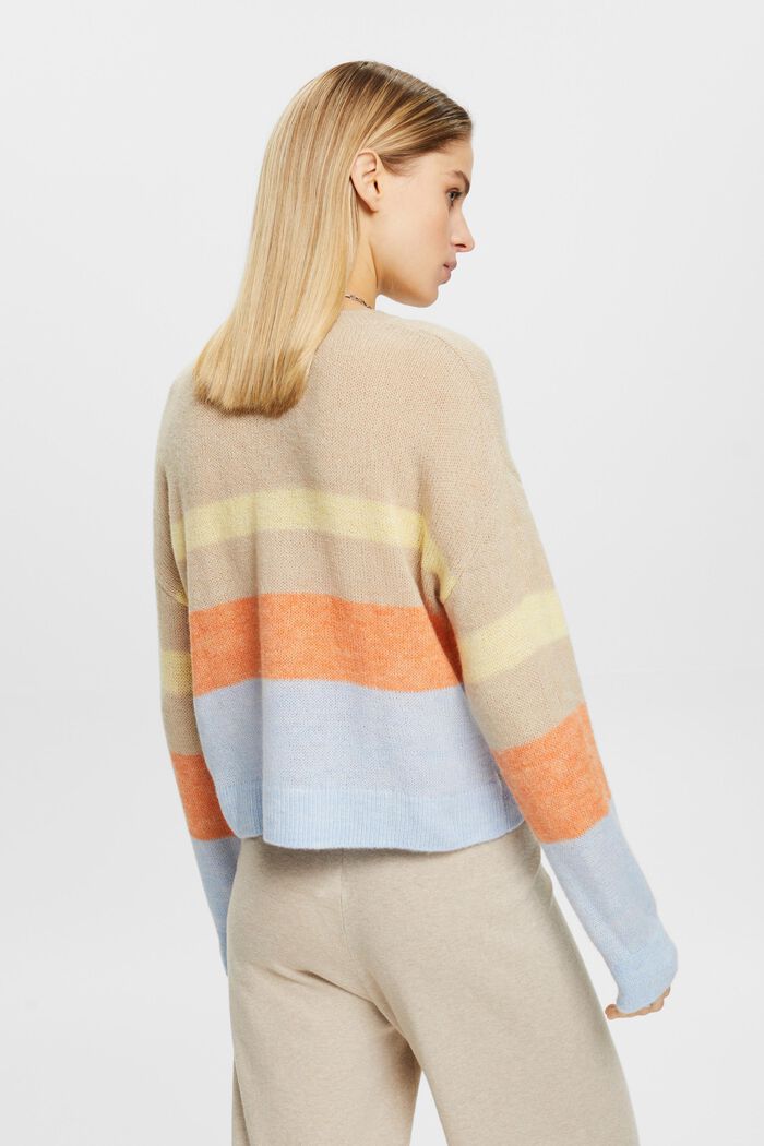 Proužkovaný pletený pulovr, LIGHT TAUPE, detail image number 3