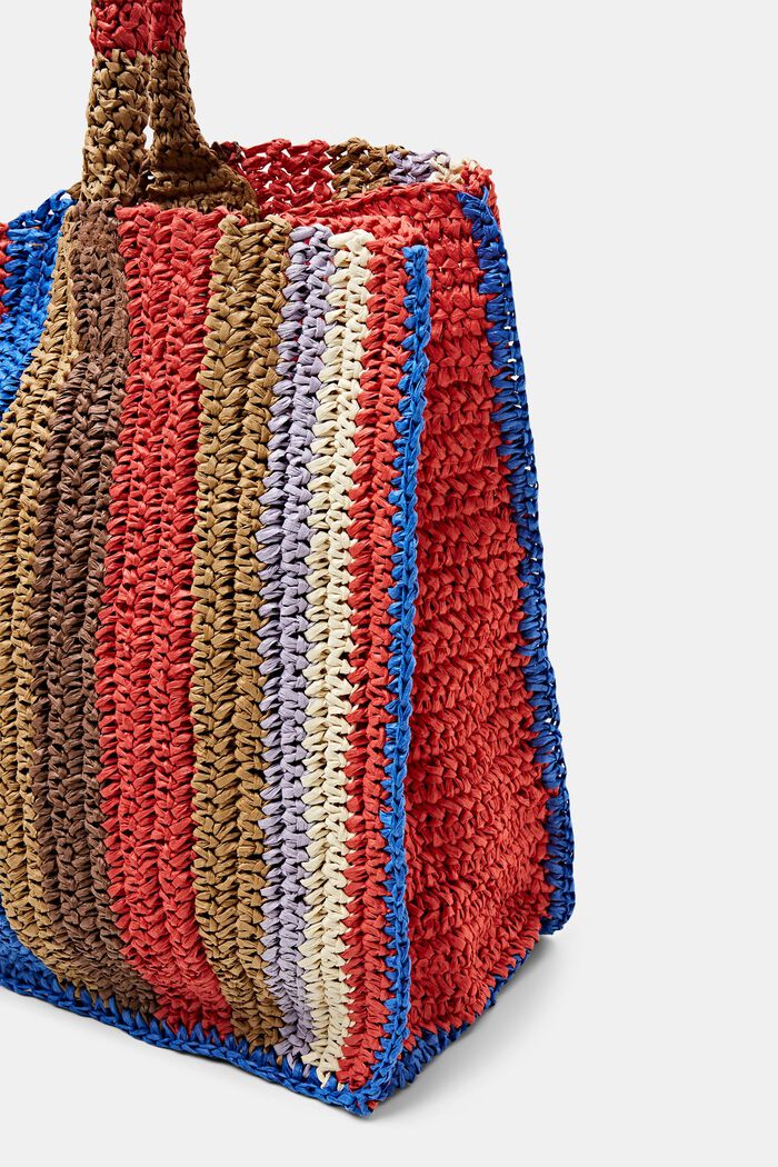 Kabelka tote bag, ze tkané slámy, MULTICOLOUR, detail image number 1