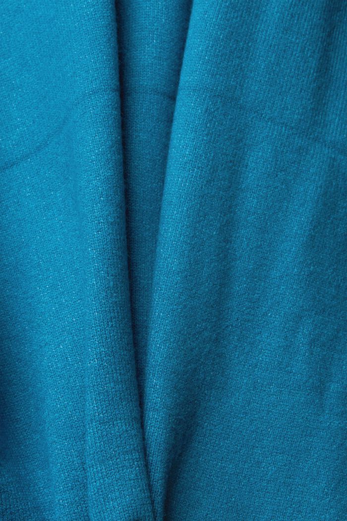 Pletený pulovr s kapucí, TEAL BLUE, detail image number 1