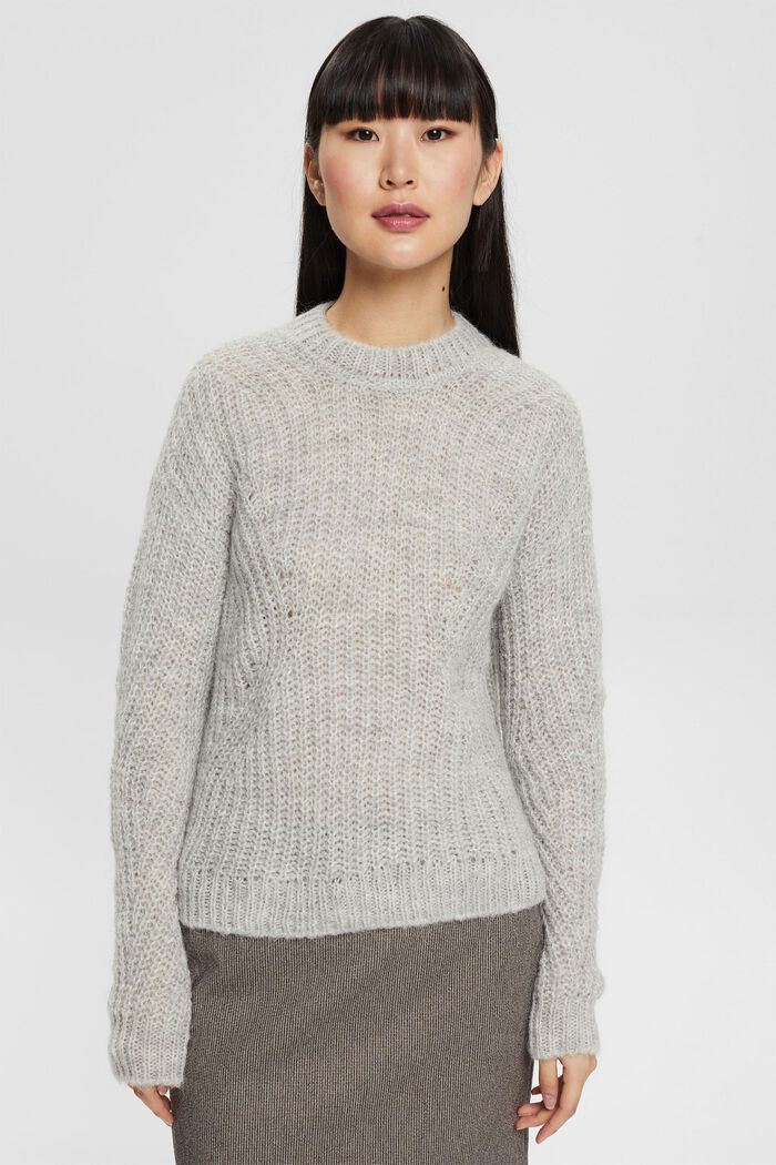 S alpakou: Pletený pulovr, GREY, detail image number 0