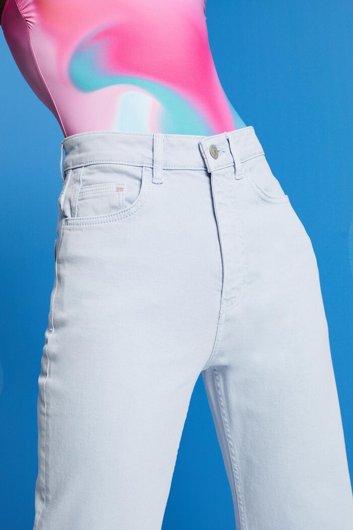 Kalhoty s rovnými nohavicemi a vysokým pasem, LIGHT BLUE, detail image number 2