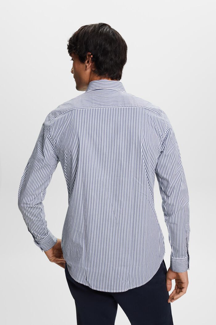 Pruhovaná košile z bavlněného popelínu, GREY BLUE, detail image number 3