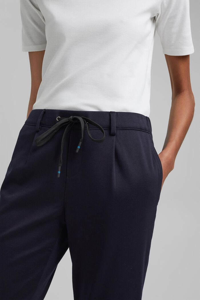 Strečové kalhoty s gumou v pase, DARK BLUE, detail image number 2