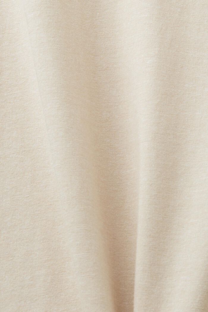 Z recyklovaného materiálu: melírované žerzejové tričko, LIGHT TAUPE, detail image number 4