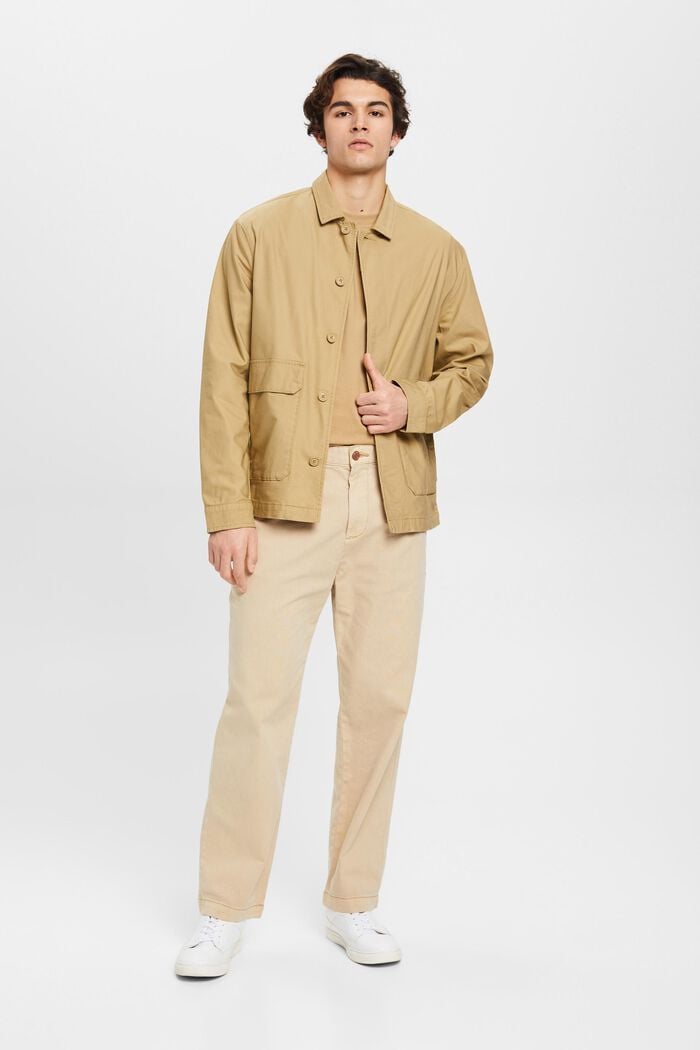 Tričko s kulatým výstřihem, čistá bavlna, BEIGE, detail image number 1