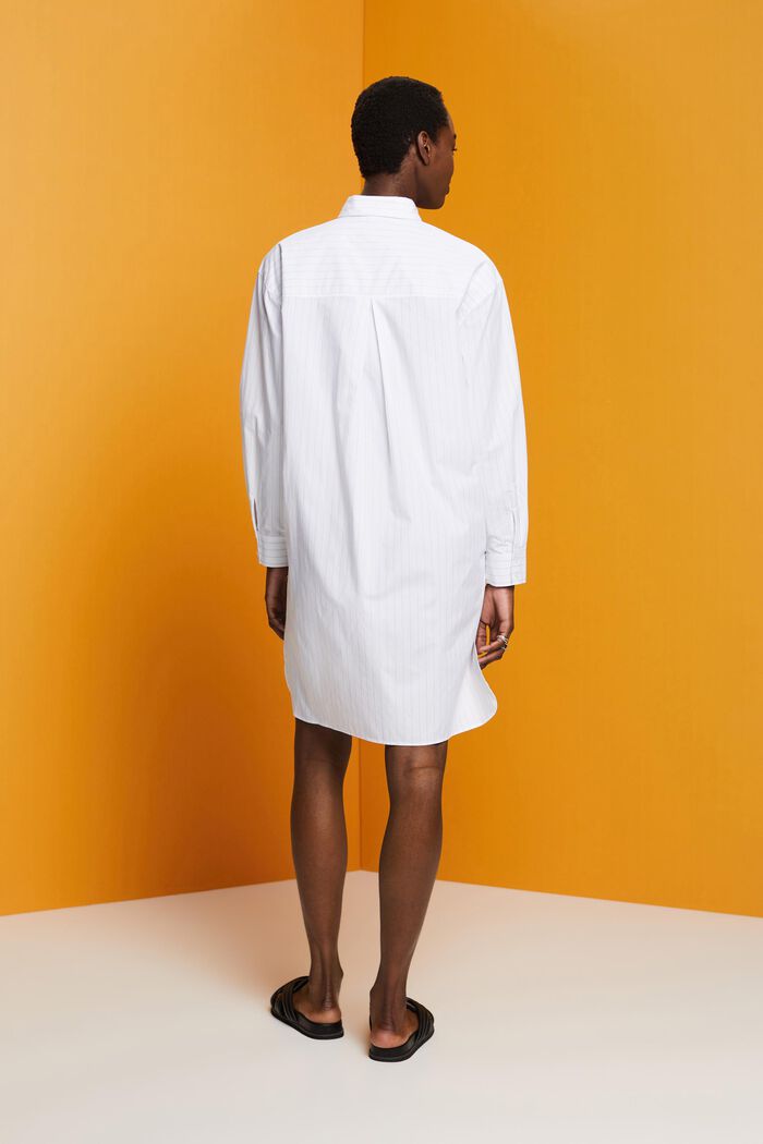 Pruhované košilové šaty, 100% bavlna, WHITE, detail image number 3