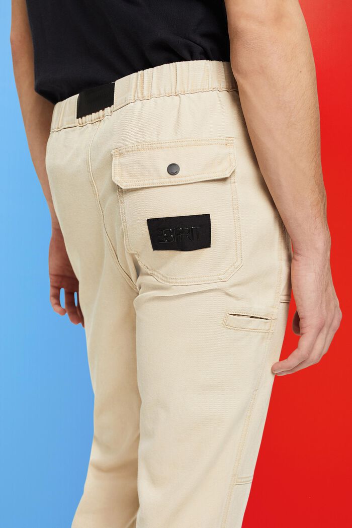 Kalhoty chino, pevná bavlna, rovný střih, SAND, detail image number 2