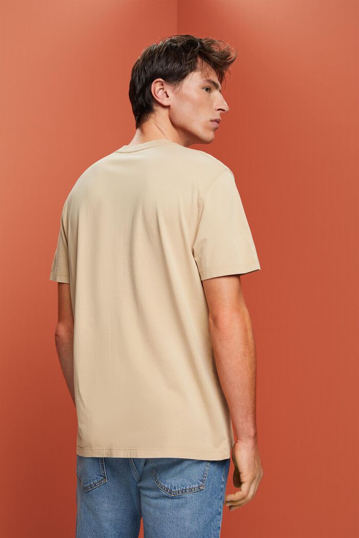 Žerzejové tričko, barvené po ušití, 100% bavlna, SAND, detail image number 3