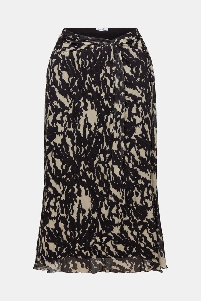 Midi sukně s potiskem, ze síťoviny, BLACK, detail image number 6
